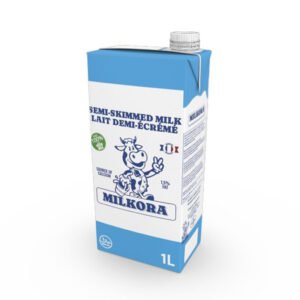 3D - bouteilles - 3D - 1L MILKORA DEMI ECREME